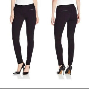 [US 10]Paige Black Label Women Black Viscose Blend  Zipper Closure Dress Pants